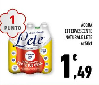 Conad ACQUA EFFERVESCENTE NATURALE LETE 6x50cl offerta