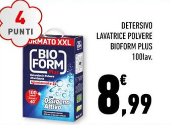 Conad DETERSIVO LAVATRICE POLVERE BIOFORM PLUS 100lav. offerta