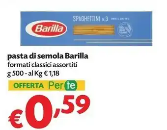 Pam Barilla Pasta Di Semola Formati Classici offerta