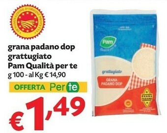 Pam Pam Grana Padano Dop Grattugiato Qualita Per Te offerta