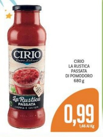 Supermercati Piccolo CIRIO LA RUSTICA PASSATA DI POMODORO 680 g offerta