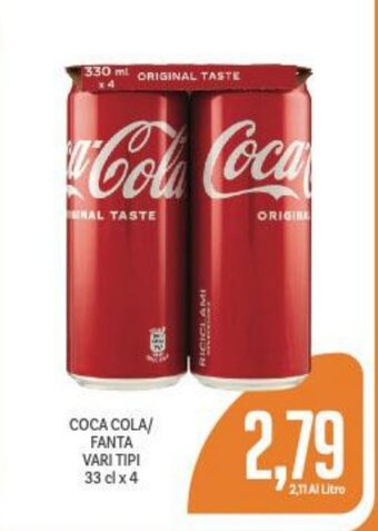 Supermercati Piccolo COCA COLA/ FANTA VARI TIPI 33 cl x 4 offerta