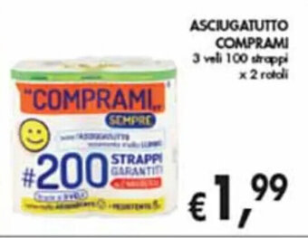 ASCIUGATUTTO COMPRAMI 3 veli 100 strappi x 2 rotoli