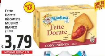 Paghi Poco Fette Dorate Biscottate MULINO BIANCO g 1260 offerta