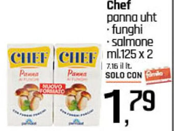 Famila Superstore Chef panna uht funghi salmone ml. 125 x 2 offerta