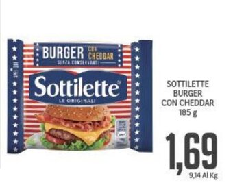 Supermercati Piccolo SOTTILETTE BURGER CON CHEDDAR 185 g offerta