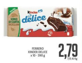Supermercati Piccolo FERRERO KINDER DELICE x 10-390 g offerta