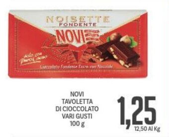 Supermercati Piccolo NOVI TAVOLETTA DI CIOCCOLATO VARI GUSTI 100 g offerta
