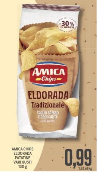 Supermercati Piccolo AMICA CHIPS ELDORADA PATATINE VARI GUSTI 130 g offerta