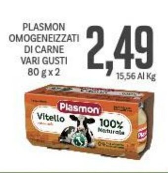 Supermercati Piccolo PLASMON OMOGENEIZZATI DI CARNE VARI GUSTI 80 g x 2 offerta