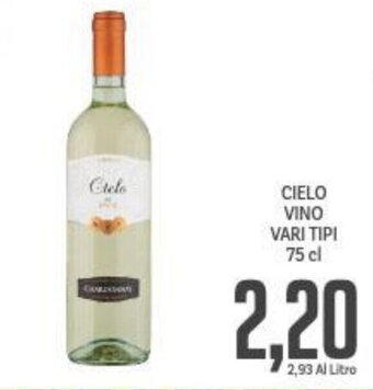 Supermercati Piccolo CIELO VINO VARI TIPI 75 cl offerta