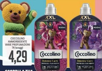 Supermercati Piccolo COCCOLINO AMMORBIDENTE VARIE PROFUMAZIONI 76 lavaggi offerta