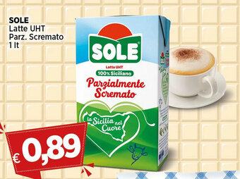 Coop SOLE Latte UHT Parz. Scremato 1 It offerta