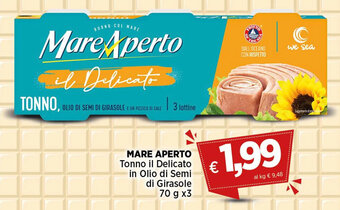 Coop MARE APERTO Tonno il Delicato in Olio di Semi di Girasole 70 g x3 offerta