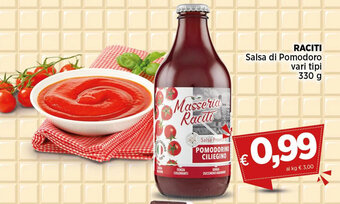 Coop RACITI Salsa di Pomodoro vari tipi 330 g offerta