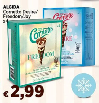 Coop ALGIDA Cornetto Desire/ Freedom/Joy x4 offerta