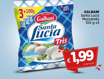Coop GALBANI Santa Lucia Mozzarella 100 g x3 offerta