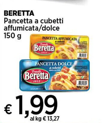 Coop BERETTA Pancetta a cubetti affumicata/dolce 150 g offerta
