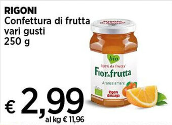 Coop RIGONI Confettura di frutta vari gusti 250 g offerta
