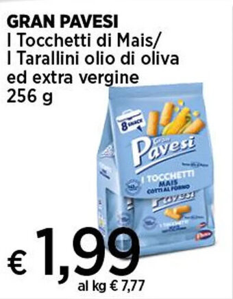 Coop GRAN PAVESI I Tocchetti di Mais/ I Tarallini olio di oliva ed extra vergine 256 g offerta