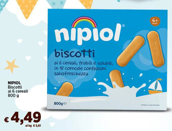 Coop NIPIOL Biscotti ai 6 cereali 800 g offerta