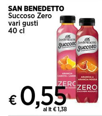 Coop SAN BENEDETTO Succoso Zero vari gusti 40 cl offerta