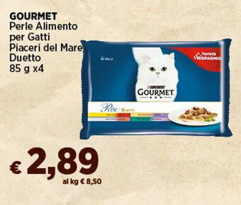 Coop GOURMET Perle Alimento per Gatti Piaceri del Mare Duetto 85 g x4 offerta