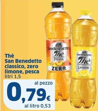 Sigma San benedetto the classico, zero limone, pesca offerta