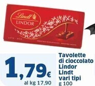 Lindt tavolette di cioccolato