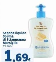 Sigma Spuma di sciampagna sapone liquido marsiglia offerta