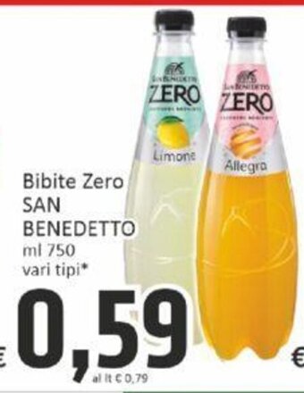 Paghi Poco Bibite Zero SAN BENEDETTO ml 750 vari tipi offerta
