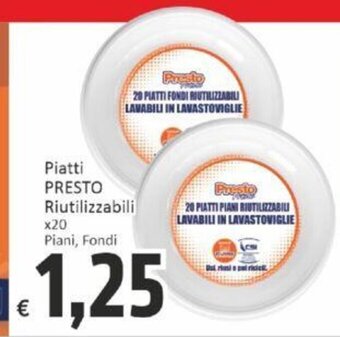 Piatti PRESTO Riutilizzabili x20 Piani, Fondi