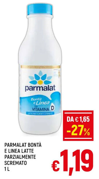 A&O PARMALAT BONTÀ E LINEA LATTE PARZIALMENTE SCREMATO 1L offerta