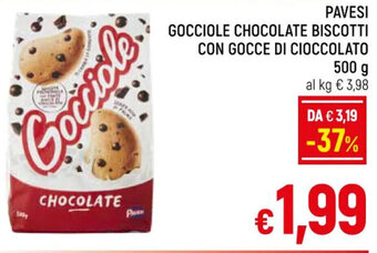 A&O PAVESI GOCCIOLE CHOCOLATE BISCOTTI CON GOCCE DI CIOCCOLATO 500g offerta