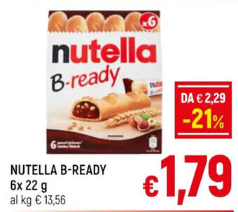 A&O NUTELLA B-READY 6x 22 g offerta