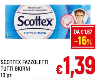 A&O SCOTTEX FAZZOLETTI TUTTI GIORNI 10 pz offerta