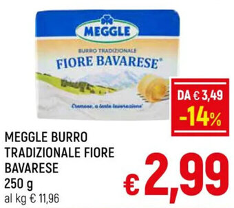 A&O MEGGLE BURRO TRADIZIONALE FIORE BAVARESE 250 g offerta