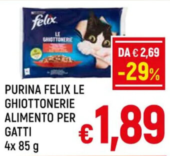 A&O PURINA FELIX LE GHIOTTONERIE ALIMENTO PER GATTI 4x 85g offerta