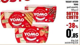 Conad City YOGURT INTERO YOMO gusti assortiti, 125g x2 offerta