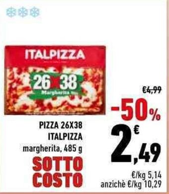 Conad City PIZZA 26X38 ITALPIZZA margherita, 485 g offerta
