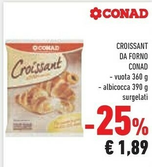 Conad Conad - Croissant All'Albicocca 390 G(ml) offerta