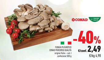 Conad FUNGHI PLEUROTUS CONAD PERCORSO QUALITÀ origine Italia - cat. I confezione 500 g offerta