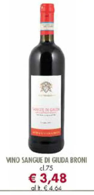 Galassia VINO SANGUE DI GIUDA BRONI cl.75 offerta