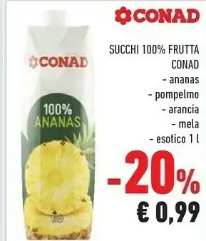 Conad Conad - Succo Di Ananas 100% 1000 G(ml) offerta