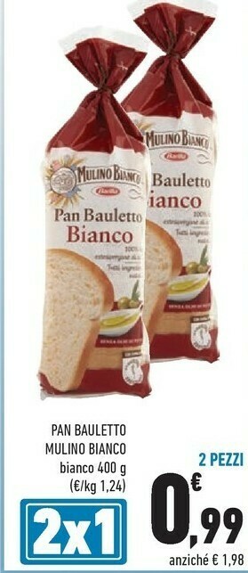 Conad Mulino Bianco Pan Bauletto Bianco 400 G(ml) offerta