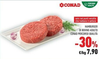 Conad Conad Hamburger Di Bovino Adulto offerta