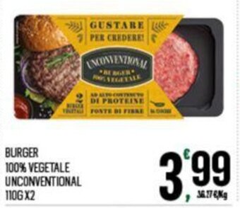 Despar BURGER 100% VEGETALE UNCONVENTIONAL 110G X2 offerta