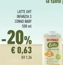 Conad Conad Baby Latte Uht Infanzia 3 offerta