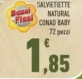 Conad Conad Salviette Natural Baby offerta
