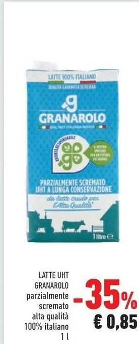 Conad Granarolo Latte UHT Parzialmente Scremato A Lunga Conservazione 1000 G(ml) offerta